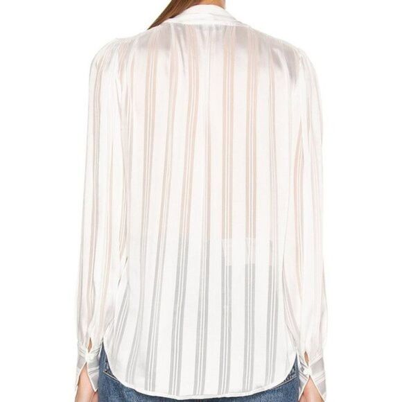 Equipment EUSSEBIE REMOVABLE TIE NECK TOP Nature White - Picture 4 of 9